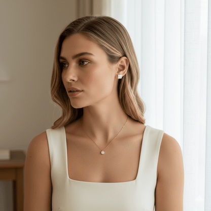 Sea Clover Gold Silver Stud Earrings