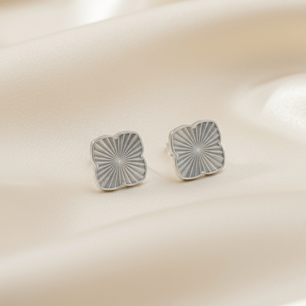 Sea Clover Gold Silver Stud Earrings