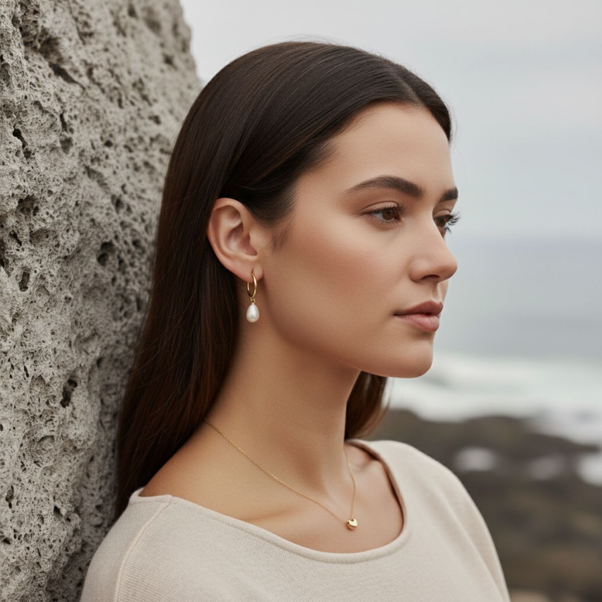 Sea Drop Pearl Earrings