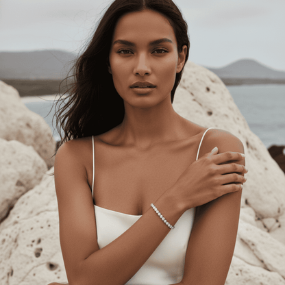 Sea Spray Silver Gold Tennis Bracelet