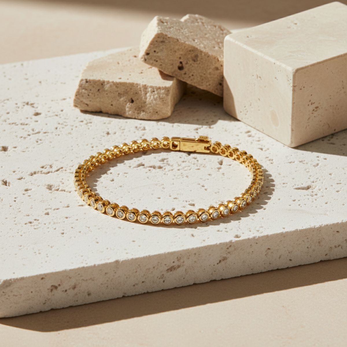 Sea Spray Silver Gold Tennis Bracelet