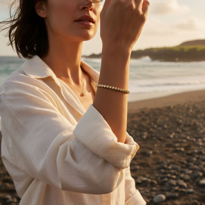 Sea Spray Silver Gold Tennis Bracelet