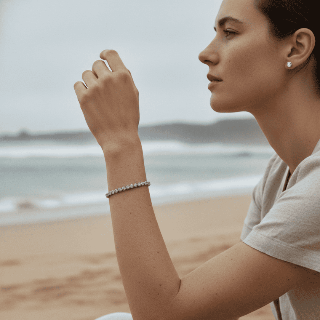 Sea Spray Silver Gold Tennis Bracelet