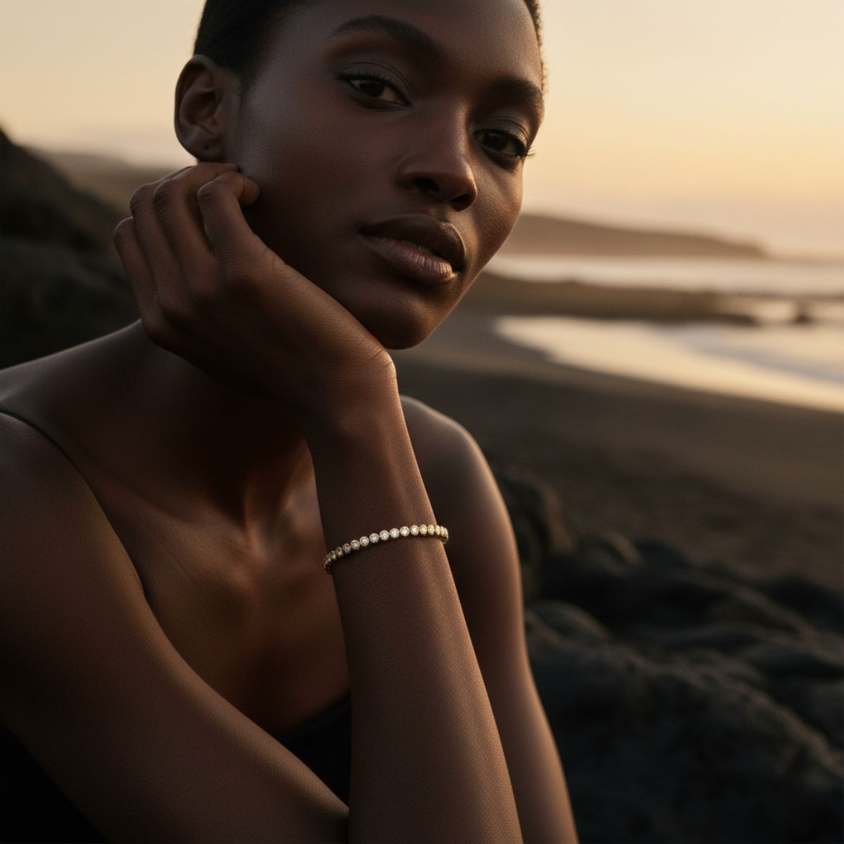 Sea Spray Silver Gold Tennis Bracelet