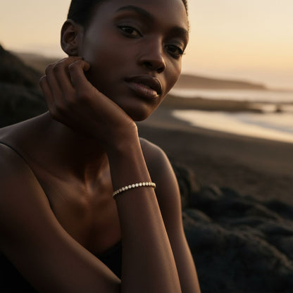 Sea Spray Silver Gold Tennis Bracelet