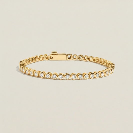 Sea Spray Silver Gold Tennis Bracelet