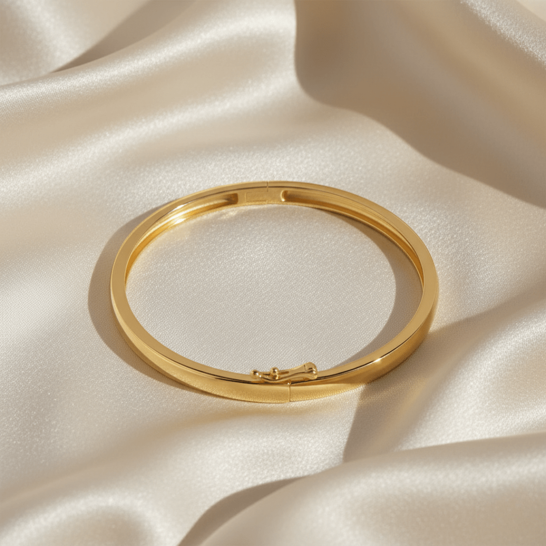 Sea-Worn Silver Gold Bangle Bracelet