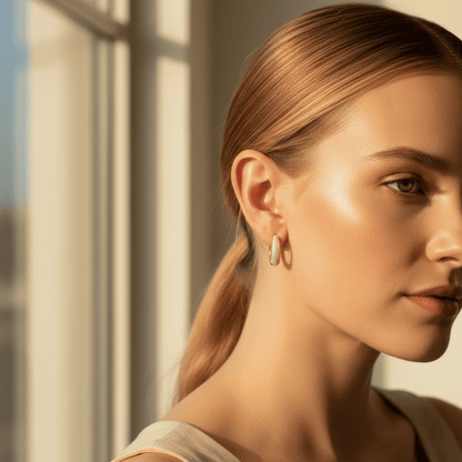 Sparkle Gold Large Hoop Earrings