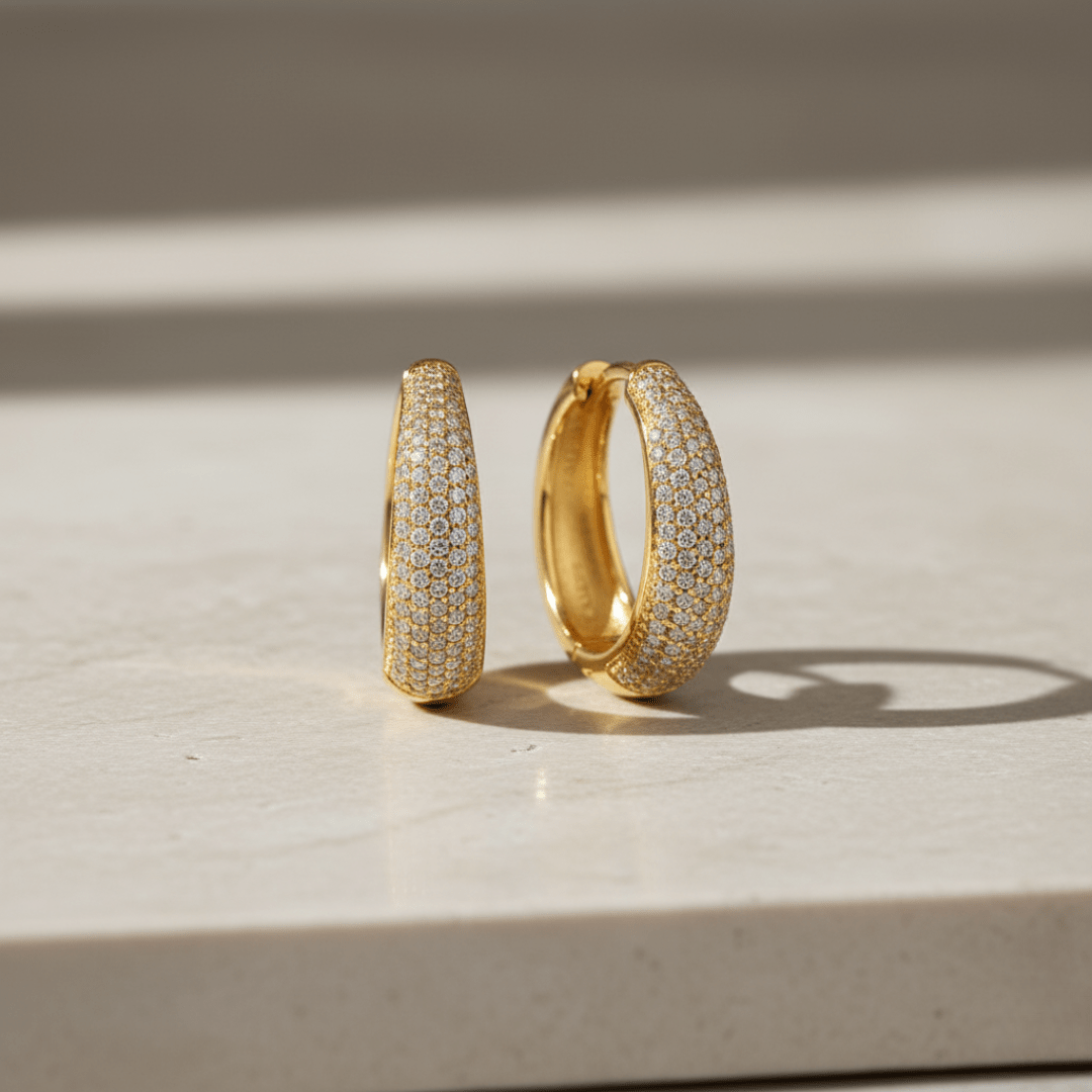 Sparkle Gold Large Hoop Earrings