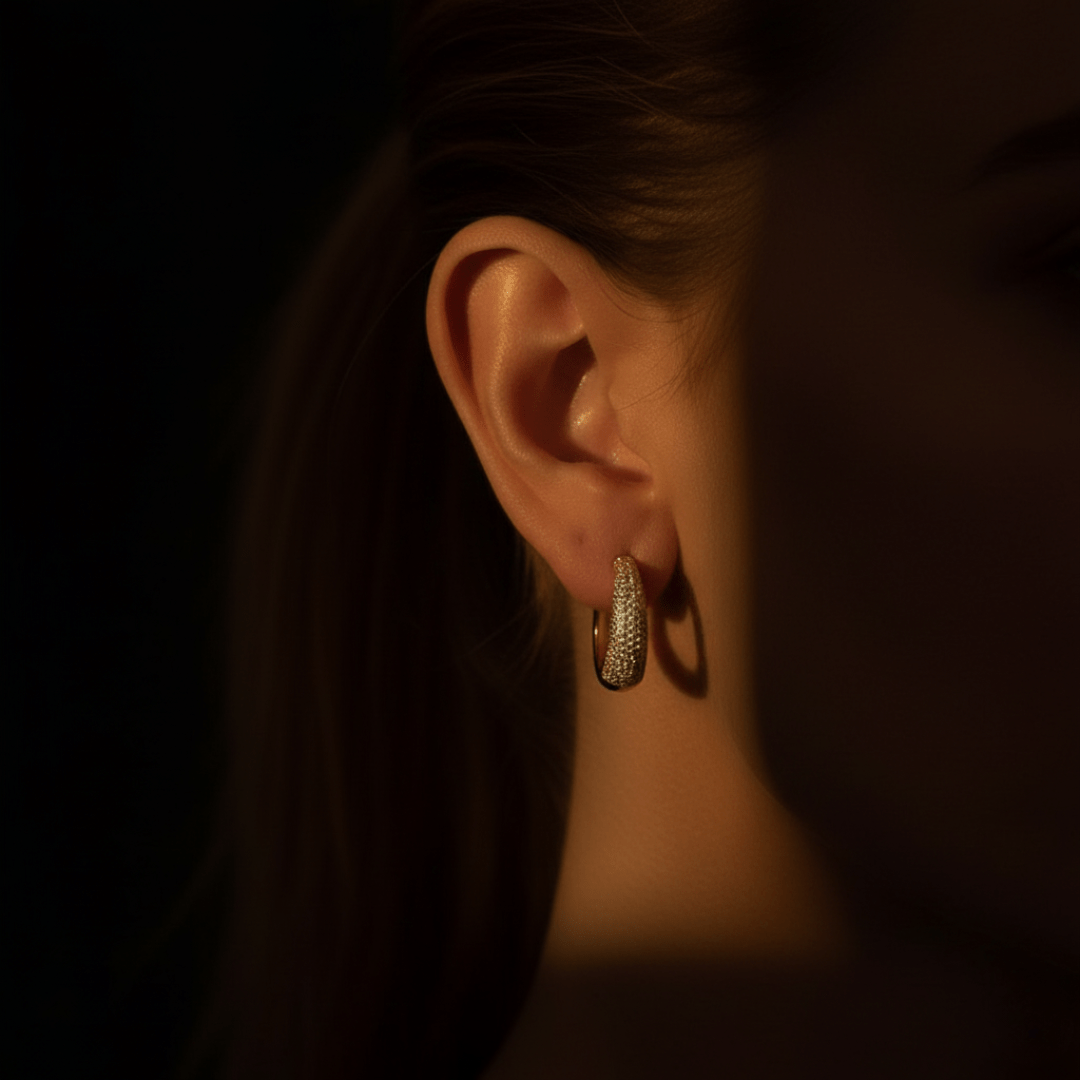 Sparkle Gold Large Hoop Earrings