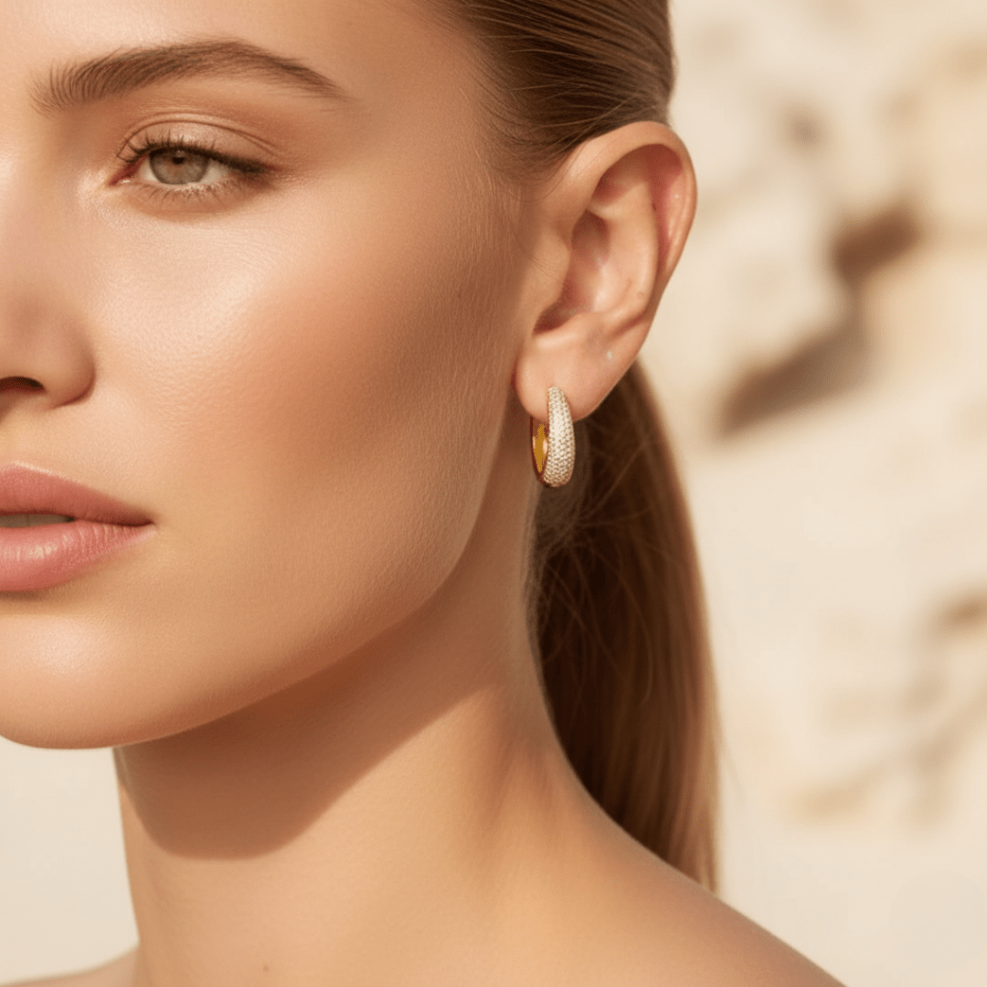 Sparkle Gold Large Hoop Earrings