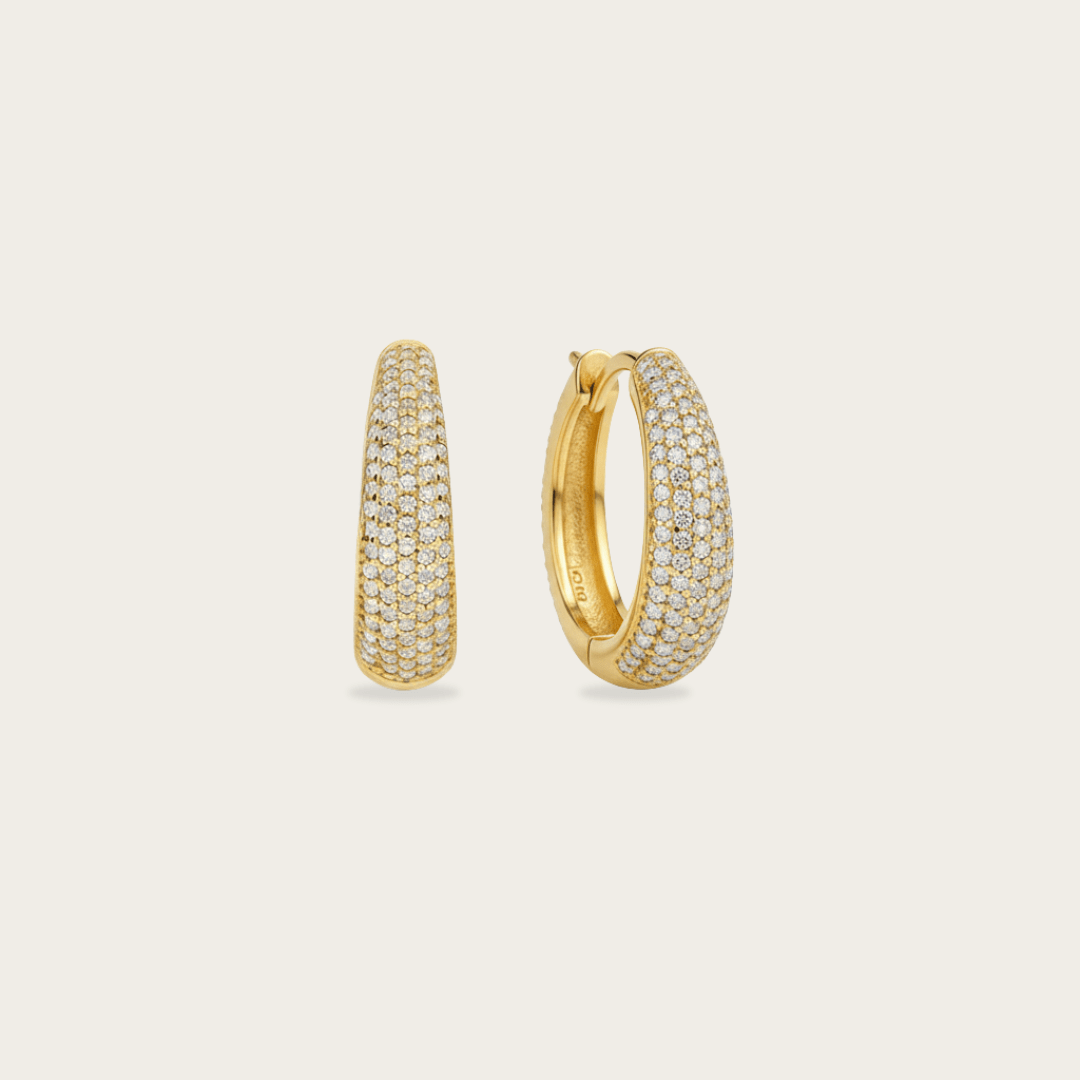 Sparkle Gold Large Hoop Earrings