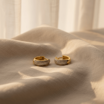 Sparkle Gold Medium Hoop Earrings