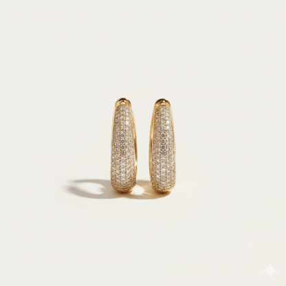 Sparkle Gold Medium Hoop Earrings