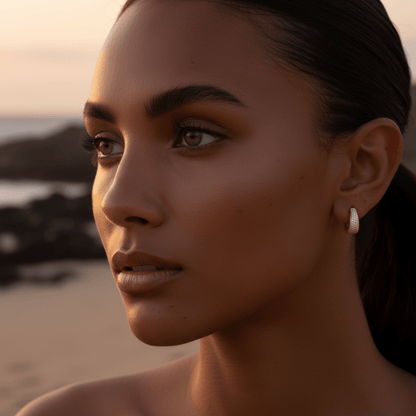 Sparkle Gold Medium Hoop Earrings