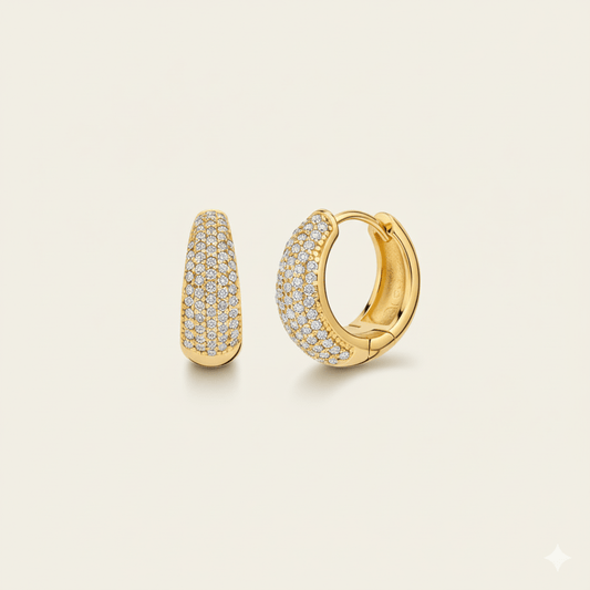 Sparkle Gold Medium Hoop Earrings