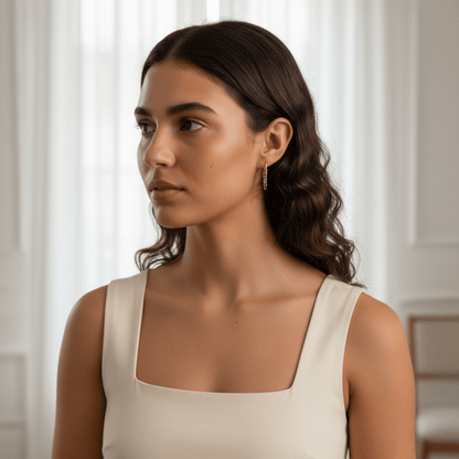 Tidal Cascade Gold Silver Chain Earrings