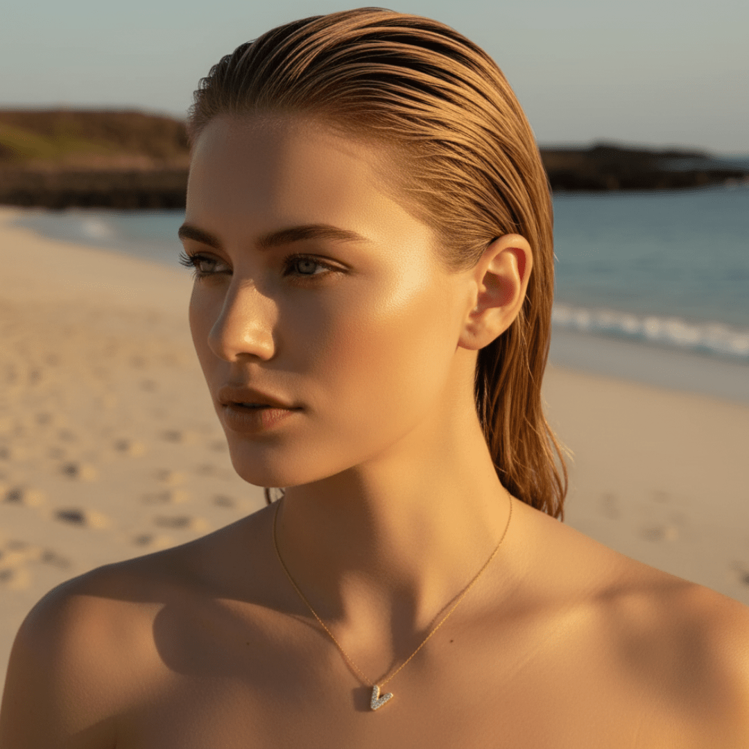 Shoreline Gold Silver Initial Pendant Necklace