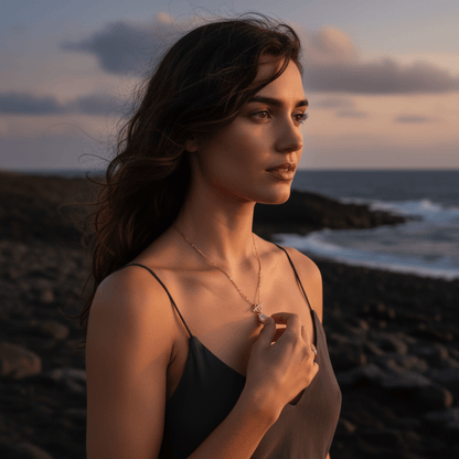 Shoreline Medallion Pendant Gold Necklace