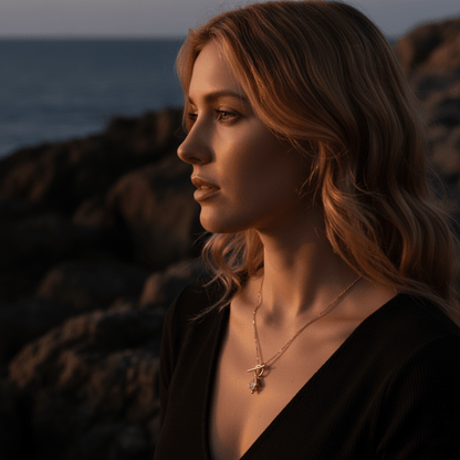 Shoreline Medallion Pendant Gold Necklace