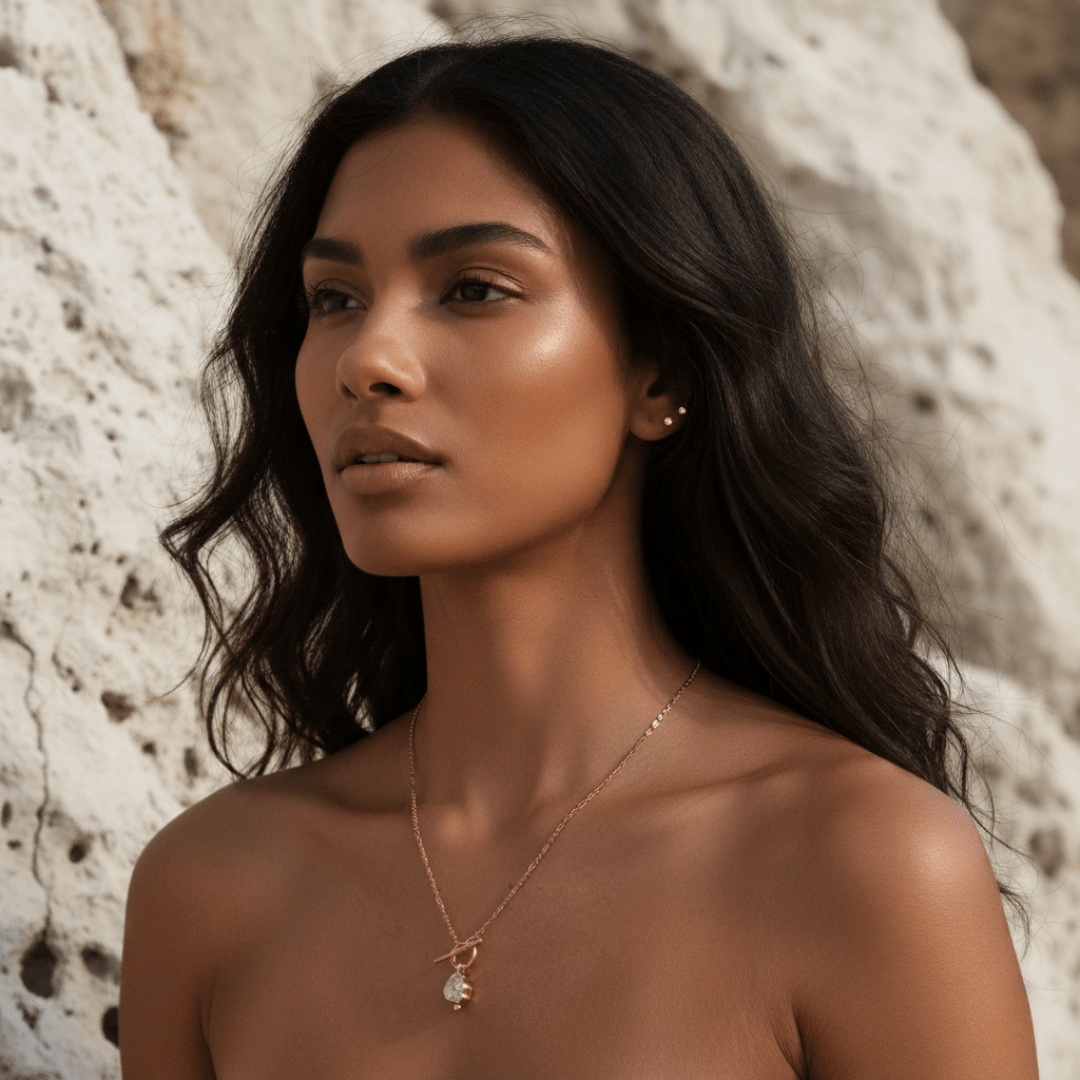 Shoreline Medallion Pendant Gold Necklace