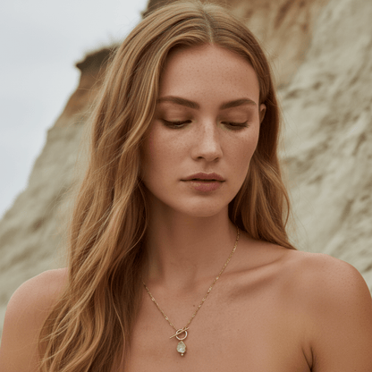 Shoreline Medallion Pendant Gold Necklace