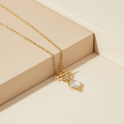 Shoreline Medallion Pendant Gold Necklace