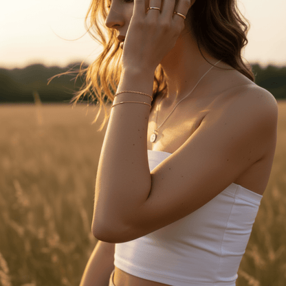 Shoreline Duo Minimalist Silver Gold Bracelet