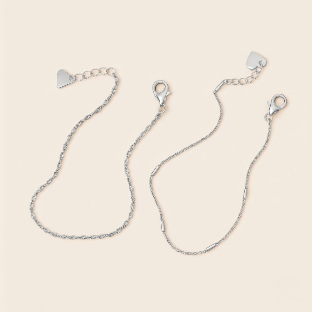 Shoreline Duo Minimalist Silver Gold Bracelet