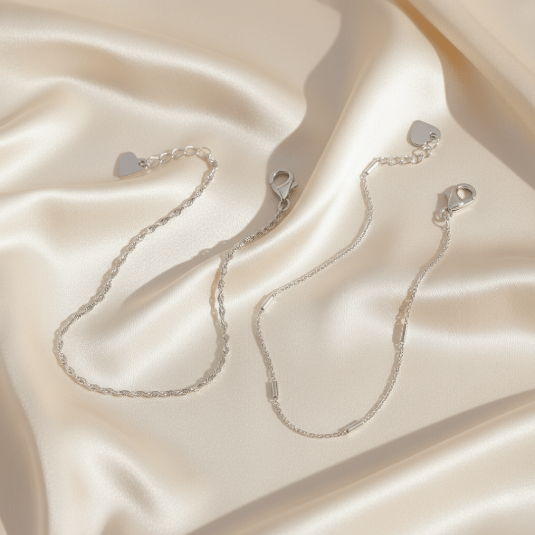 Shoreline Duo Minimalist Silver Gold Bracelet