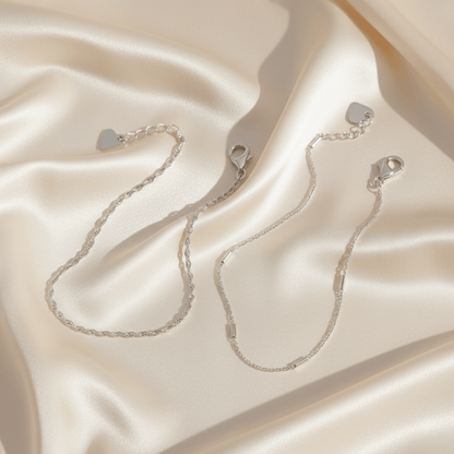 Shoreline Duo Minimalist Silver Gold Bracelet