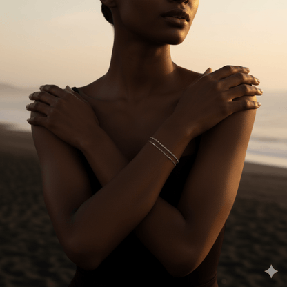 Shoreline Duo Minimalist Silver Gold Bracelet