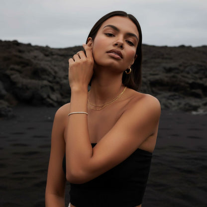 Shoreline Tennis Gold Silver Bracelet