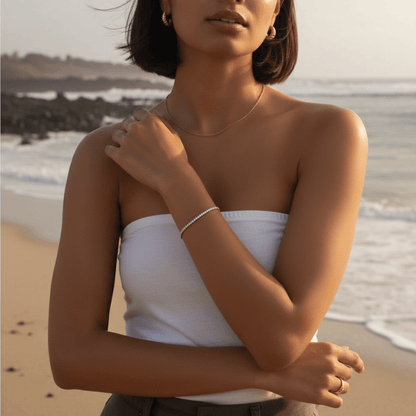 Shoreline Tennis Gold Silver Bracelet