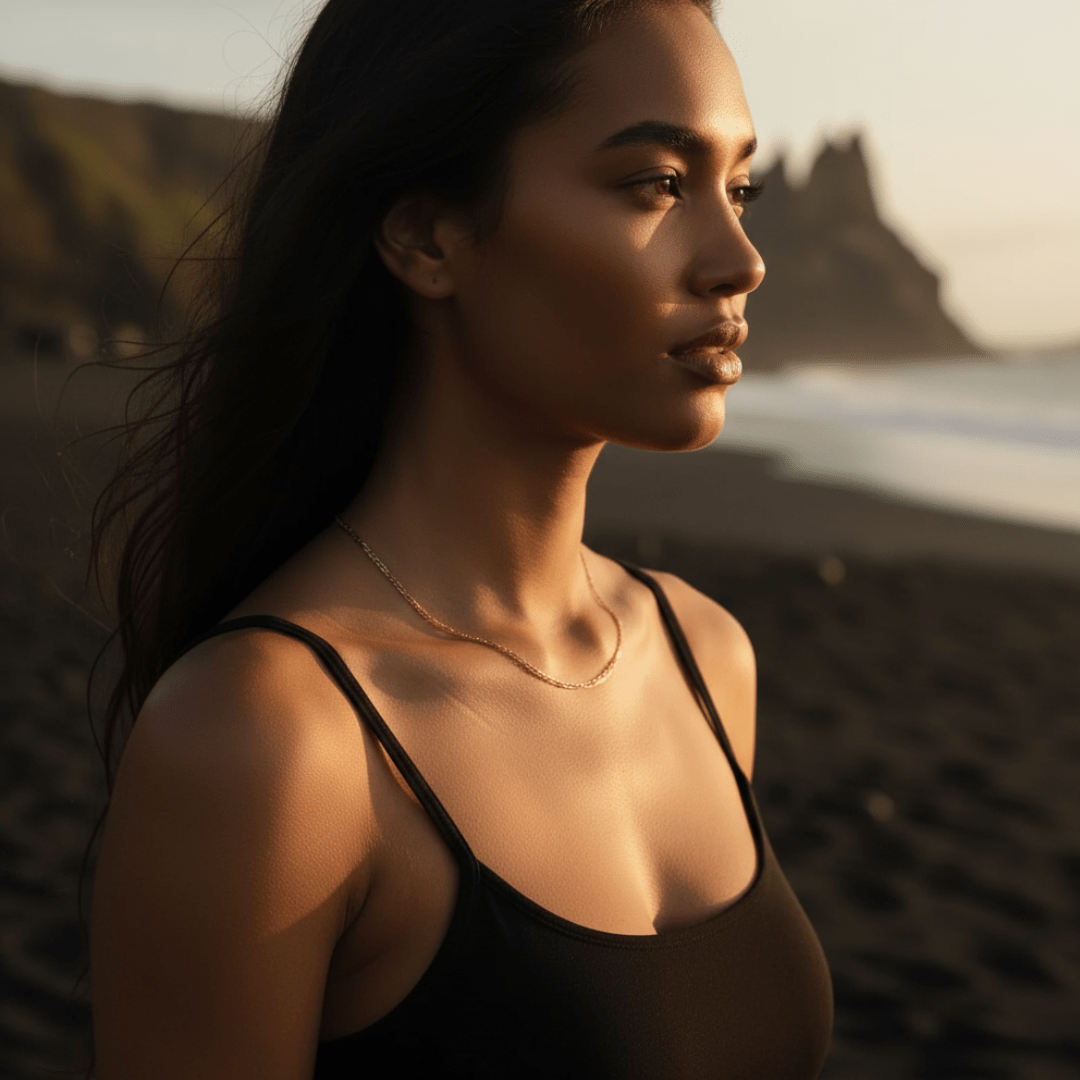 Sun-Drenched Gold Silver Chain Necklace