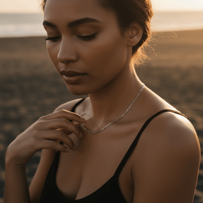 Sun-Drenched Gold Silver Chain Necklace