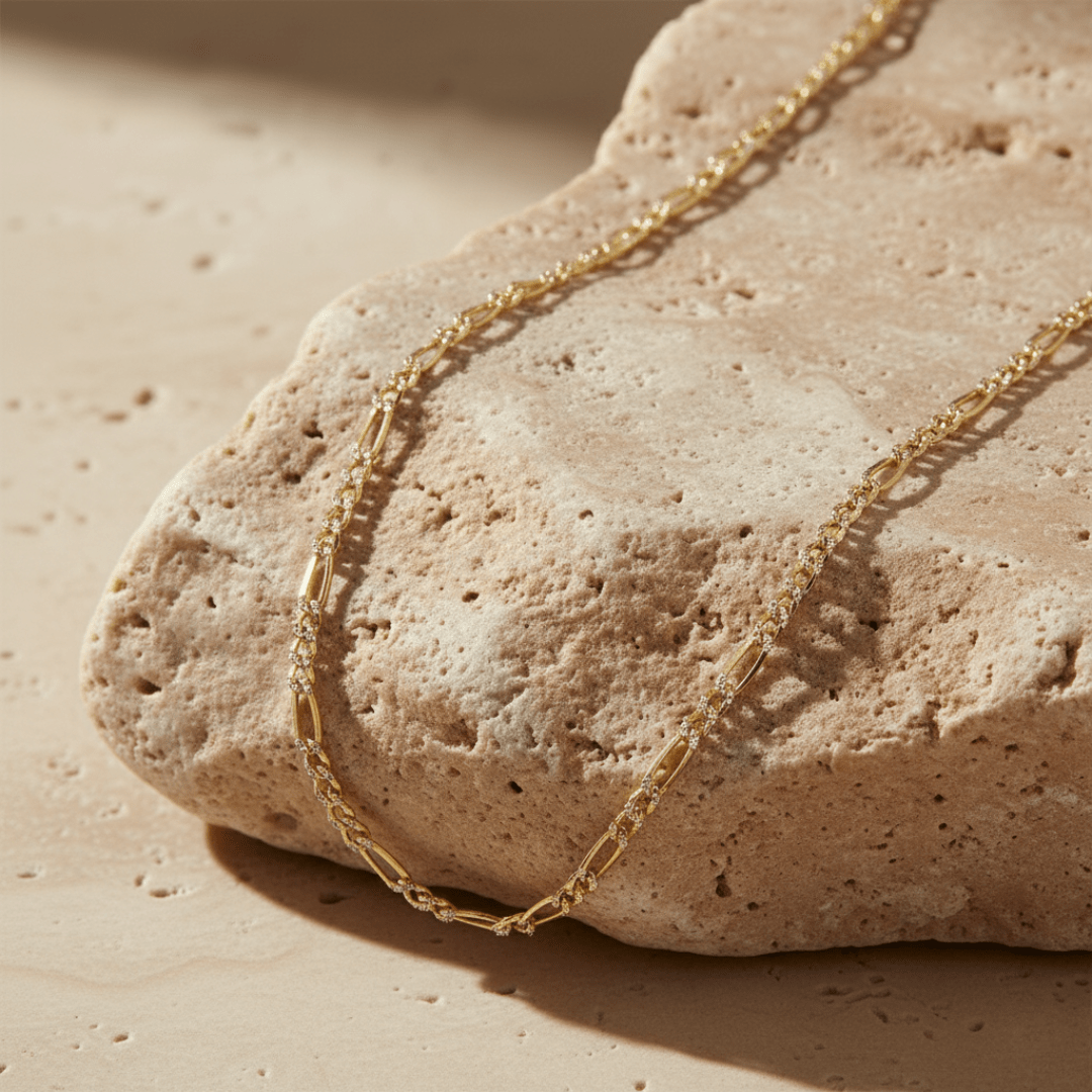 Sun-Drenched Gold Silver Chain Necklace