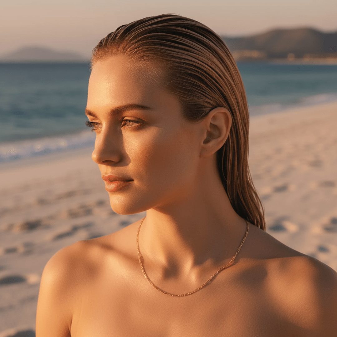 Sun-Drenched Gold Silver Chain Necklace