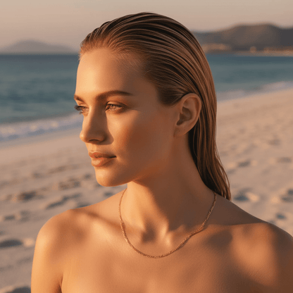 Sun-Drenched Gold Silver Chain Necklace