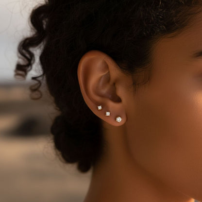 Sun-Kissed Diamond Stud Earrings