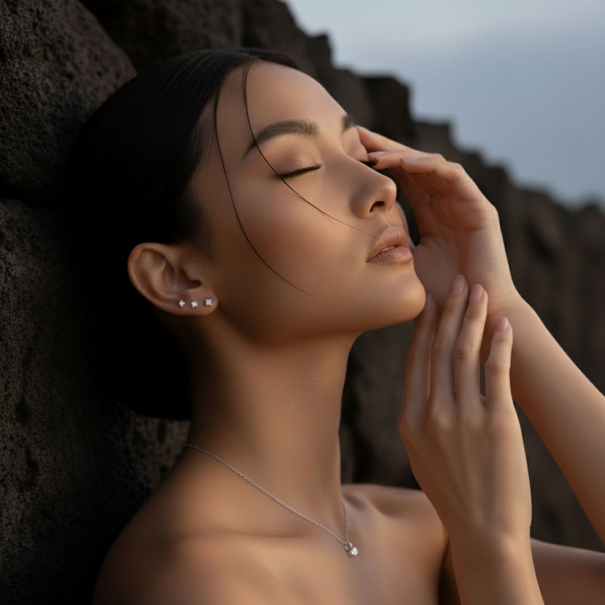 Sun-Kissed Diamond Stud Earrings