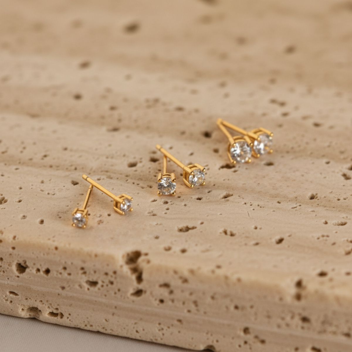 Sun-Kissed Diamond Stud Earrings