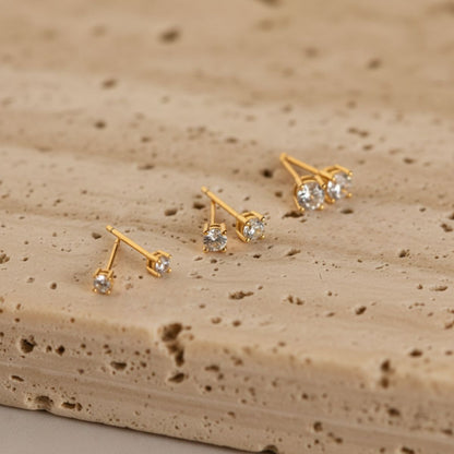 Sun-Kissed Diamond Stud Earrings