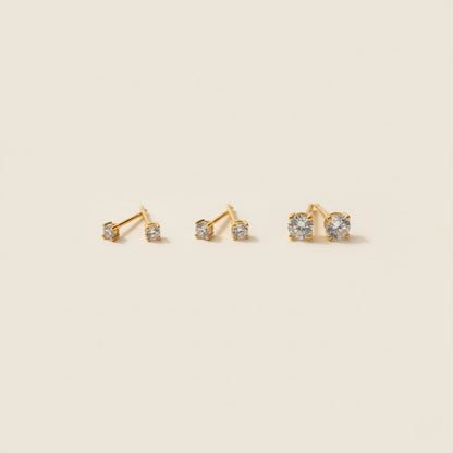 Sun-Kissed Diamond Stud Earrings