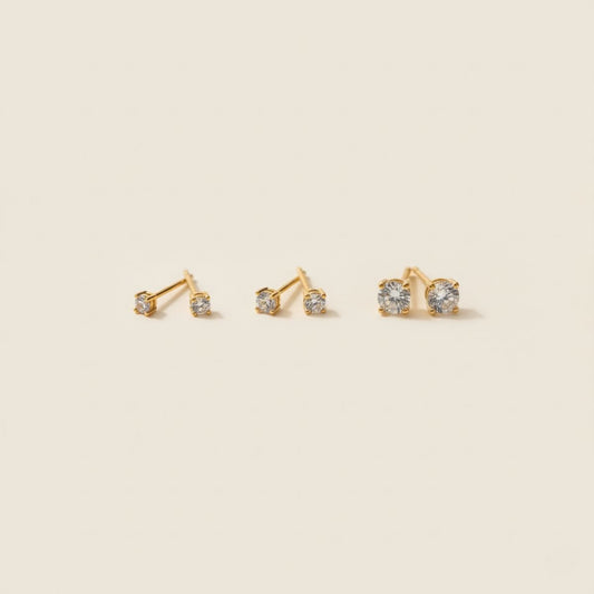 Sun-Kissed Diamond Stud Earrings