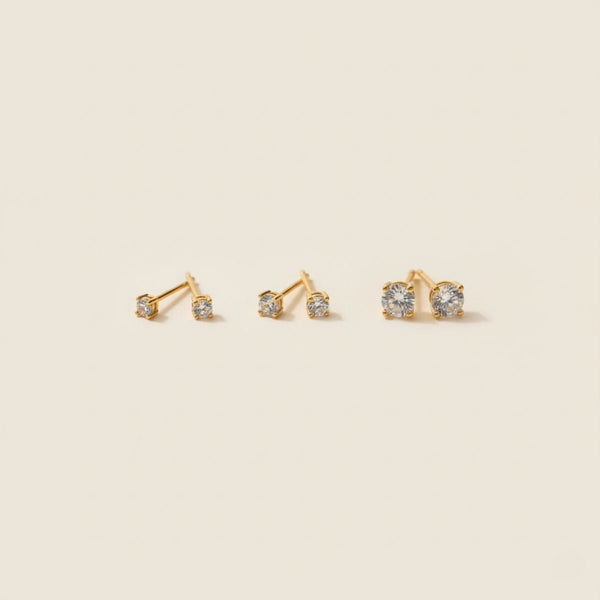 Sun-Kissed Diamond Stud Earrings