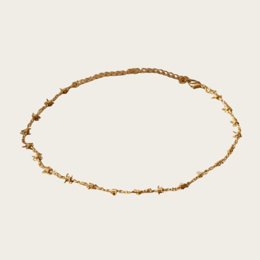 Sun-Spun Silver Gold Choker Necklace