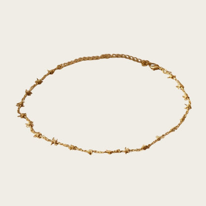 Sun-Spun Silver Gold Choker Necklace