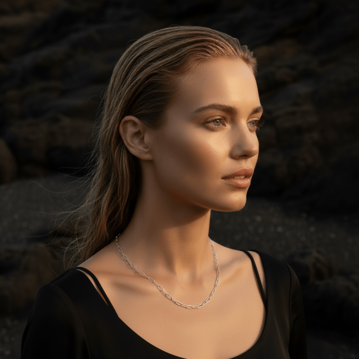 Sun-Washed Link Gold and Silver Necklace