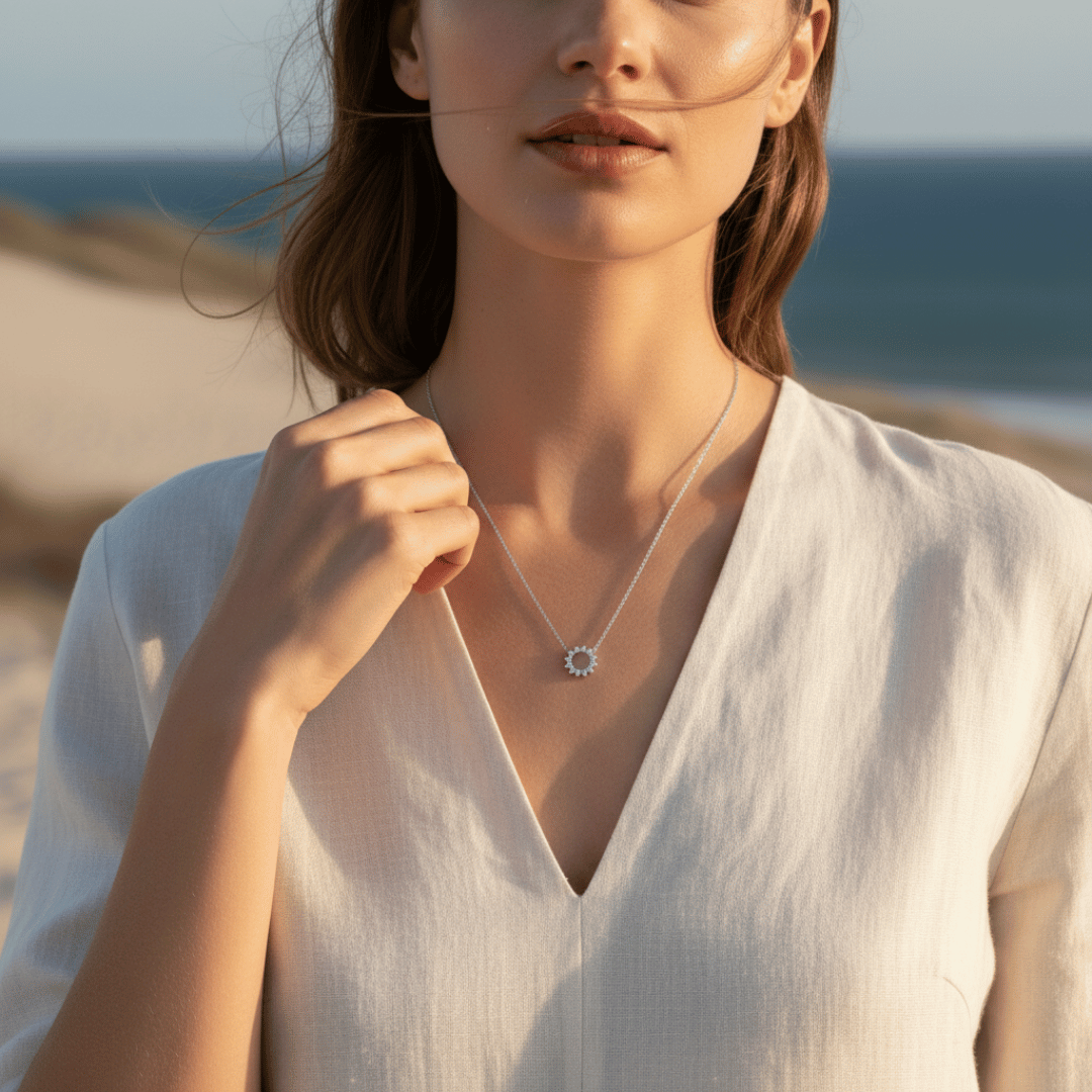 Sunburst Silver and Gold-tone Necklace